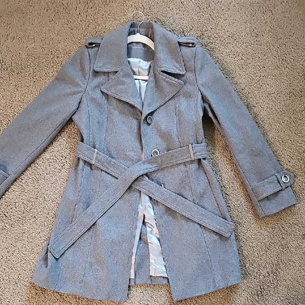Stylish Gray Women's Trench Coat